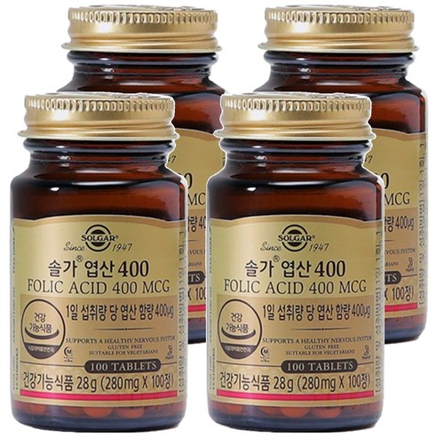 솔가 엽산 400, 100정, 4개