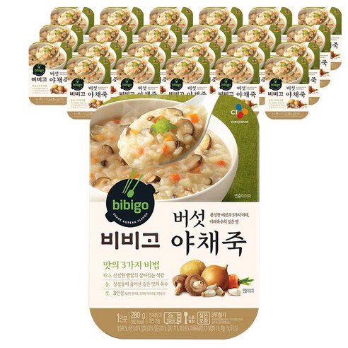 비비고 버섯야채죽, 280g, 24개