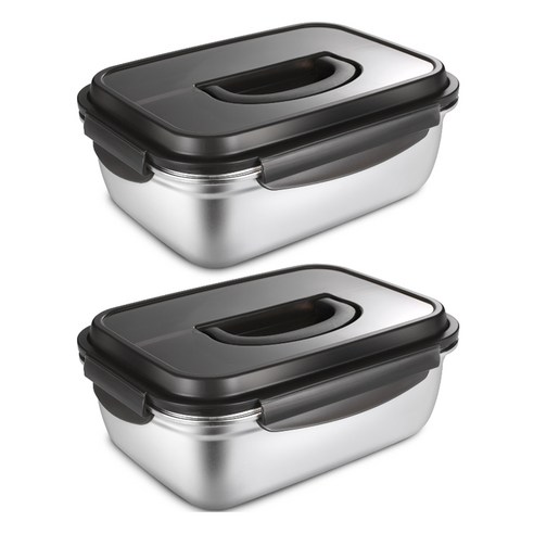 까사니 스텐304 푸드컨테이너 김치통, 3.8L, 2개