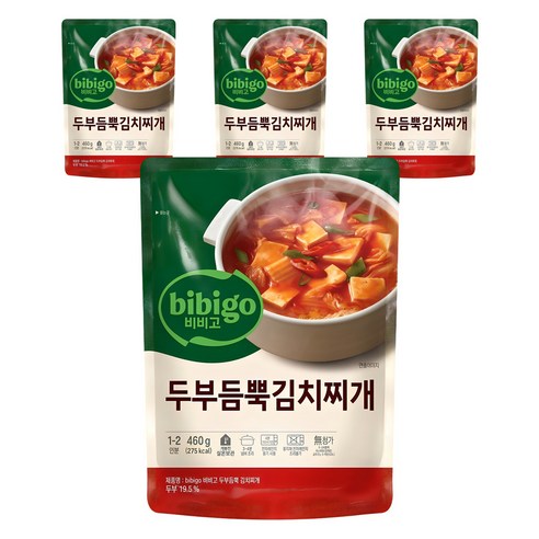 비비고 두부듬뿍 김치찌개, 460g, 4개