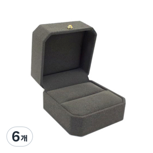 바미샵 스웨이드 반지 케이스, 그레이, 6개