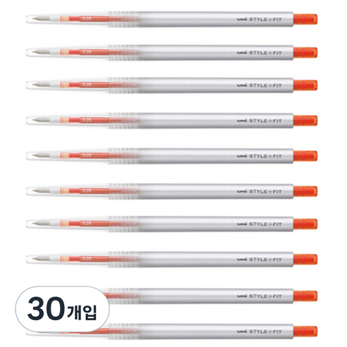 미쓰비시 스타일핏트 단색펜 0.28mm UMN-139, 만다린오렌지, 30개입