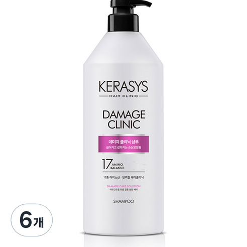 케라시스 데미지 클리닉 손상케어 단백질 샴푸 플로럴파우더향, 980ml, 6개