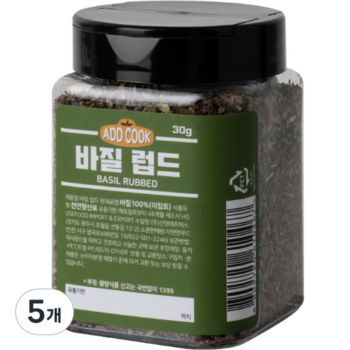 ADDCOOK 바질, 30g, 5개