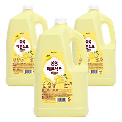 퐁퐁 레몬식초 주방세제 용기 타입, 3L, 3개