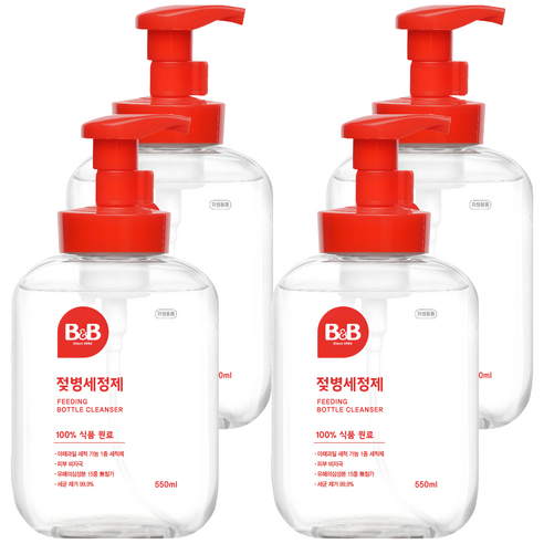 비앤비 젖병세정제 거품형 리뉴얼, 550ml, 4개