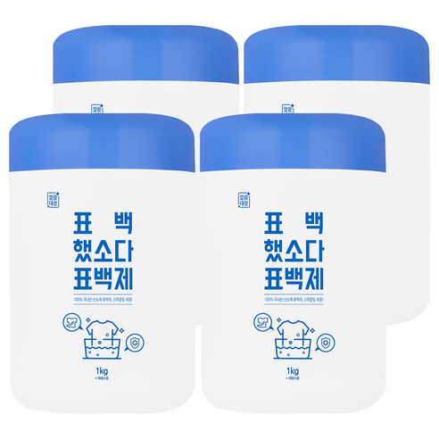 깔끔대장 표백했소다 표백제 + 계량스푼, 1kg, 4개