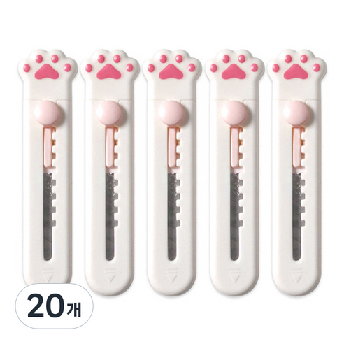 귀차냥 언박싱 커터칼, 화이트, 20개