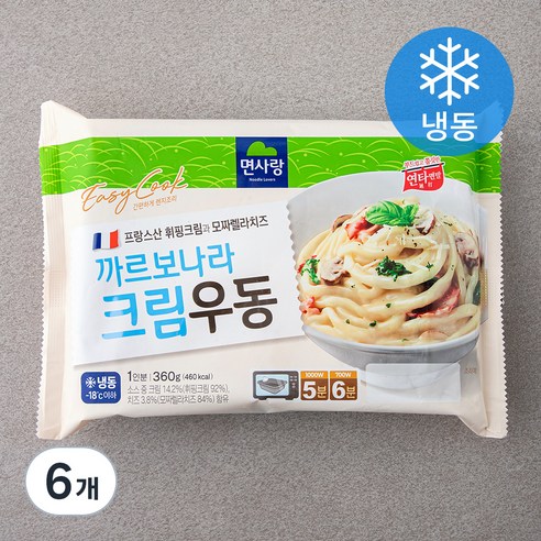 면사랑 까르보나라 크림우동 (냉동), 360g, 6개