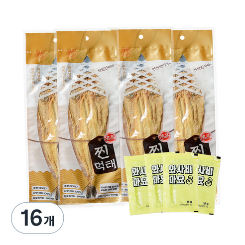 해맑은푸드 빠삭 찐먹태, 55g, 16개