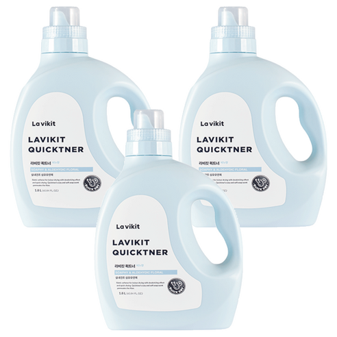 라비킷 퀵트너 섬유유연제 비누향 본품, 1.8L, 3개