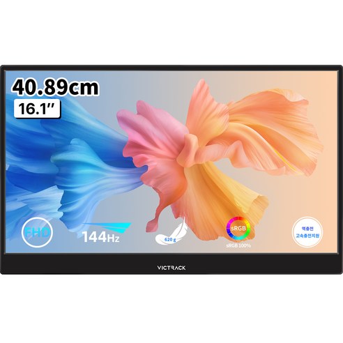 빅트랙 40.89cm FHD IPS 144Hz 휴대용 모니터, 161PM01 일반 모니터