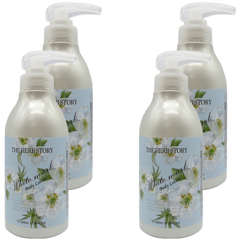 더허브스토리 바디로션 화이트무스크, 4개, 500ml