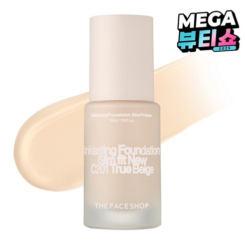 더페이스샵 잉크래스팅 파운데이션 슬림핏 뉴 15ml, C201 트루베이지, 1개