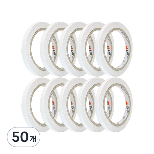 엠파이어 양면테이프 10mm x 20m, 화이트 반투명, 50개
