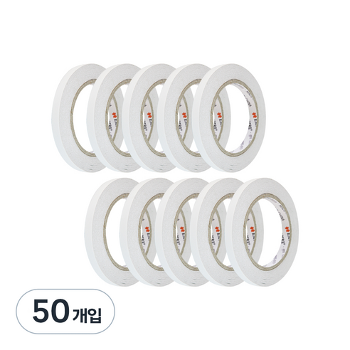 엠파이어 산업용 양면테이프 10mm x 30m, 화이트 반투명, 50개입