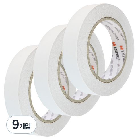 엠파이어 양면테이프 24mm x 30m, 화이트 반투명, 9개