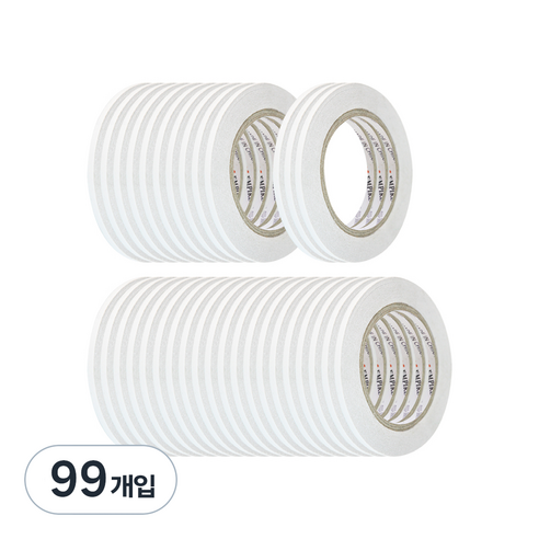엠파이어 산업용 양면테이프 5mm x 30m, 화이트 반투명, 99개입