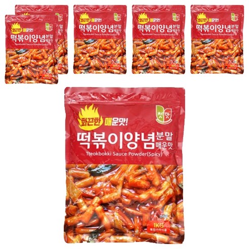 첫맛 떡볶이양념 분말 매운맛, 1kg, 6개