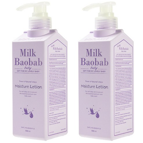 비오클라쎄 밀크바오밥 베이비 모이스처 고보습 로션, 500ml, 2개