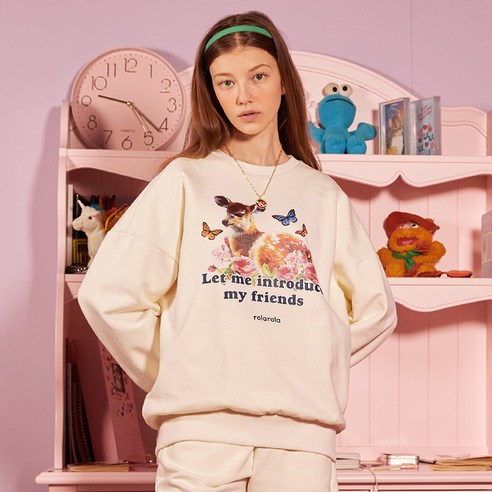 로라로라 여성용 BAMBI WITH BUTTERFLY SWEATSHIRT TS-21123