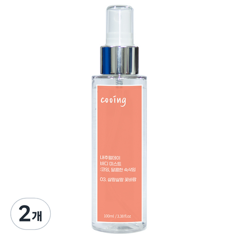 내추럴데이 코잉 바디 미스트 스프레이 03 살랑살랑 꽃바람 플로럴향, 100ml, 2개