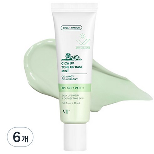 VT 시카 유브이 톤업 베이스 30ml, 민트, 6개