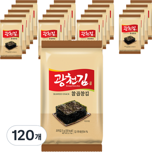 광천김 참 곱창 도시락김, 120개, 5g