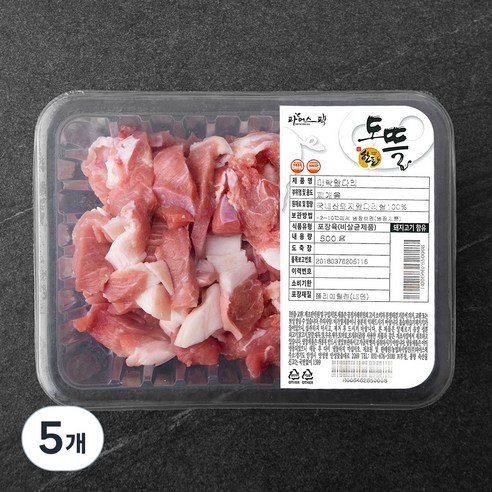 파머스팩 한돈 미박앞다리 찌개용 (냉장), 500g, 5개