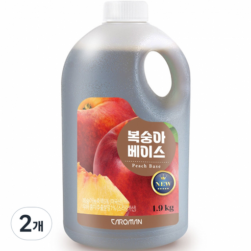 까로망 복숭아 베이스 농축액, 1.9kg, 2개