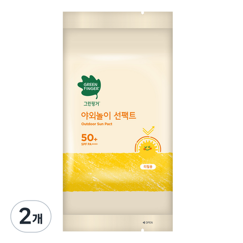 그린핑거 유아용 야외놀이 선팩트 리필 SPF50+ PA++++, 16g, 2개