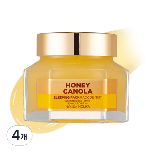홀리카홀리카 꿀피부 슬리핑팩 카놀라 꿀 리뉴얼, 90ml, 4개