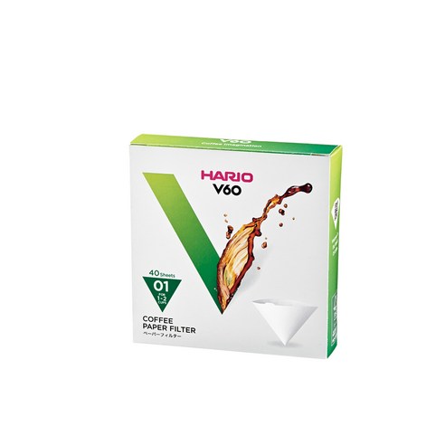 하리오 커피필터 화이트 1~2인용, 40개입, 1개