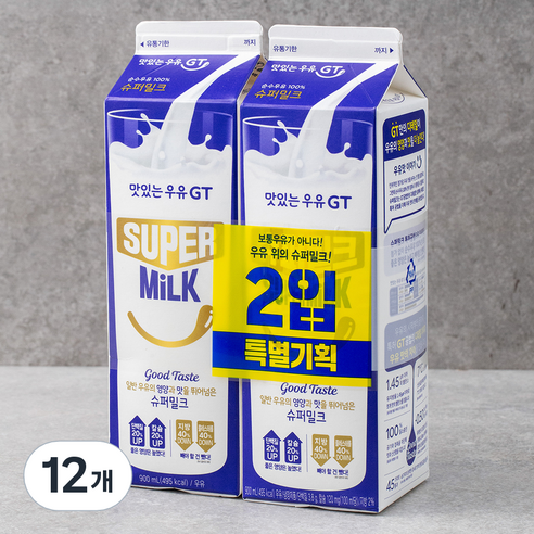 남양유업 맛있는우유GT 슈퍼밀크, 900ml, 12개