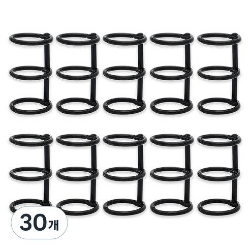 코히모 3공 다꾸 메탈 바인더링 20mm 4W139, 블랙, 30개