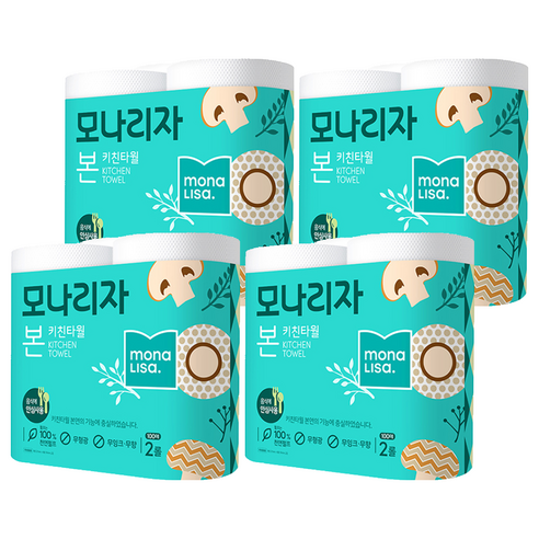 모나리자 본 천연펄프 키친타올, 2롤, 4개