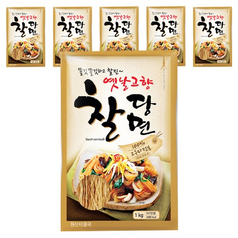 진미 옛날고향찰당면, 1kg, 6개