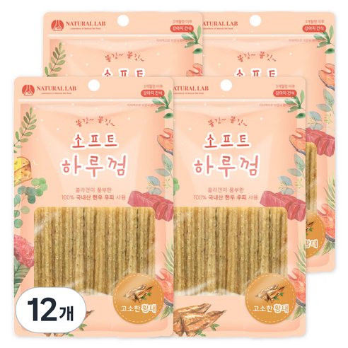 내츄럴랩 소프트 하루껌 반려견 간식, 황태 맛, 85g, 12개