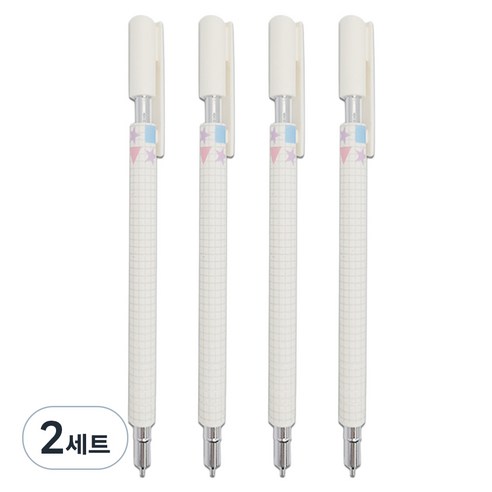 문구담 고급샤프 0.5mm 4p, 화이트, 2세트