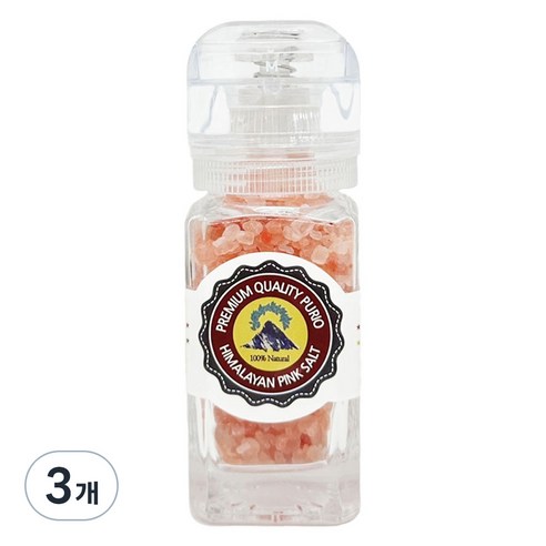 푸리오 히말라야 크리스탈 핑크소금 그라인더, 100g, 3개