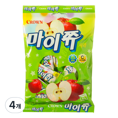 크라운 마이쮸 사과, 4개, 92g