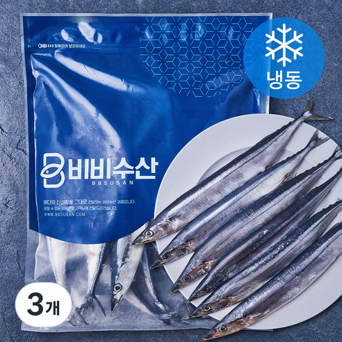 비비수산 원양산 꽁치 (냉동), 1kg, 3개