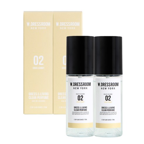 더블유드레스룸 드레스 & 리빙 클리어 퍼퓸 S2 70ml, No02 코코코넛, 2개