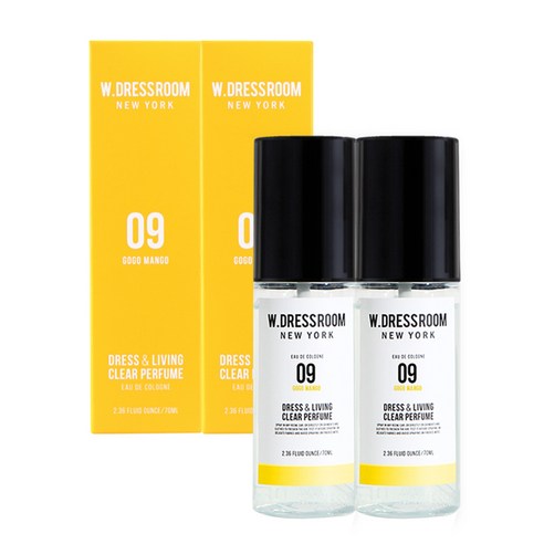 더블유드레스룸 드레스 & 리빙 클리어 퍼퓸 S2 70ml, No09 GOGO MANGO, 2개