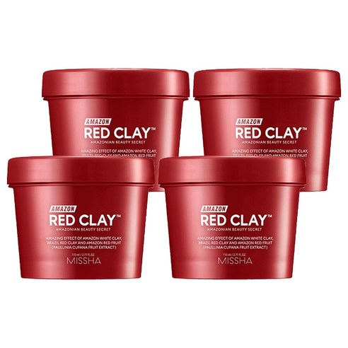 미샤 아마존 레드 클레이 모공 마스크 110ml, 1개입, 4개