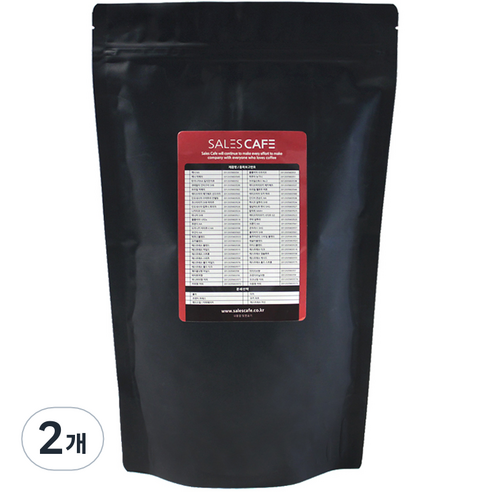 세일즈카페 블렌드 원두커피 연한맛, 홀빈(분쇄안함), 1kg, 2개
