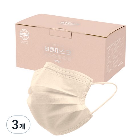 고르고 바른마스크 성인용 중형, 50개입, 3개, 뉴트럴 베이지