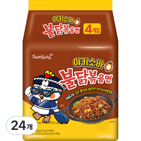 삼양 야키소바 불닭볶음면 125g, 24개