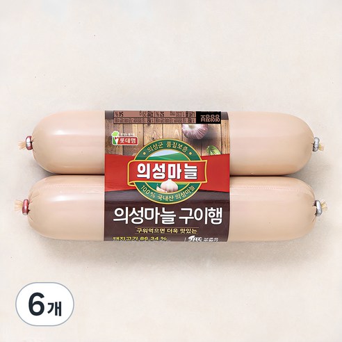 롯데햄 의성마늘 구이햄 2개입, 320g, 6개