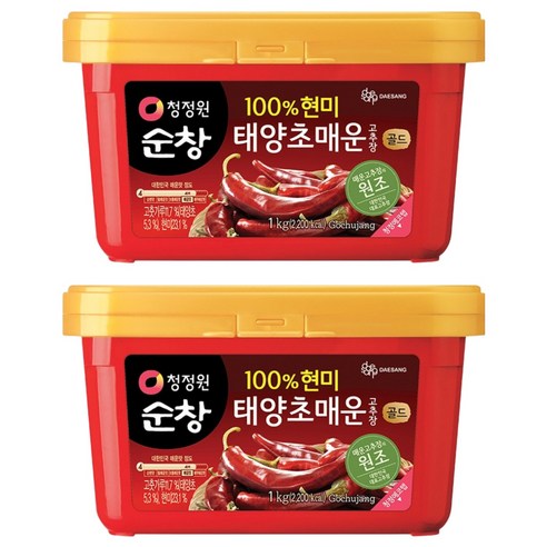 청정원순창 태양초 매운고추장 골드, 1kg, 2개